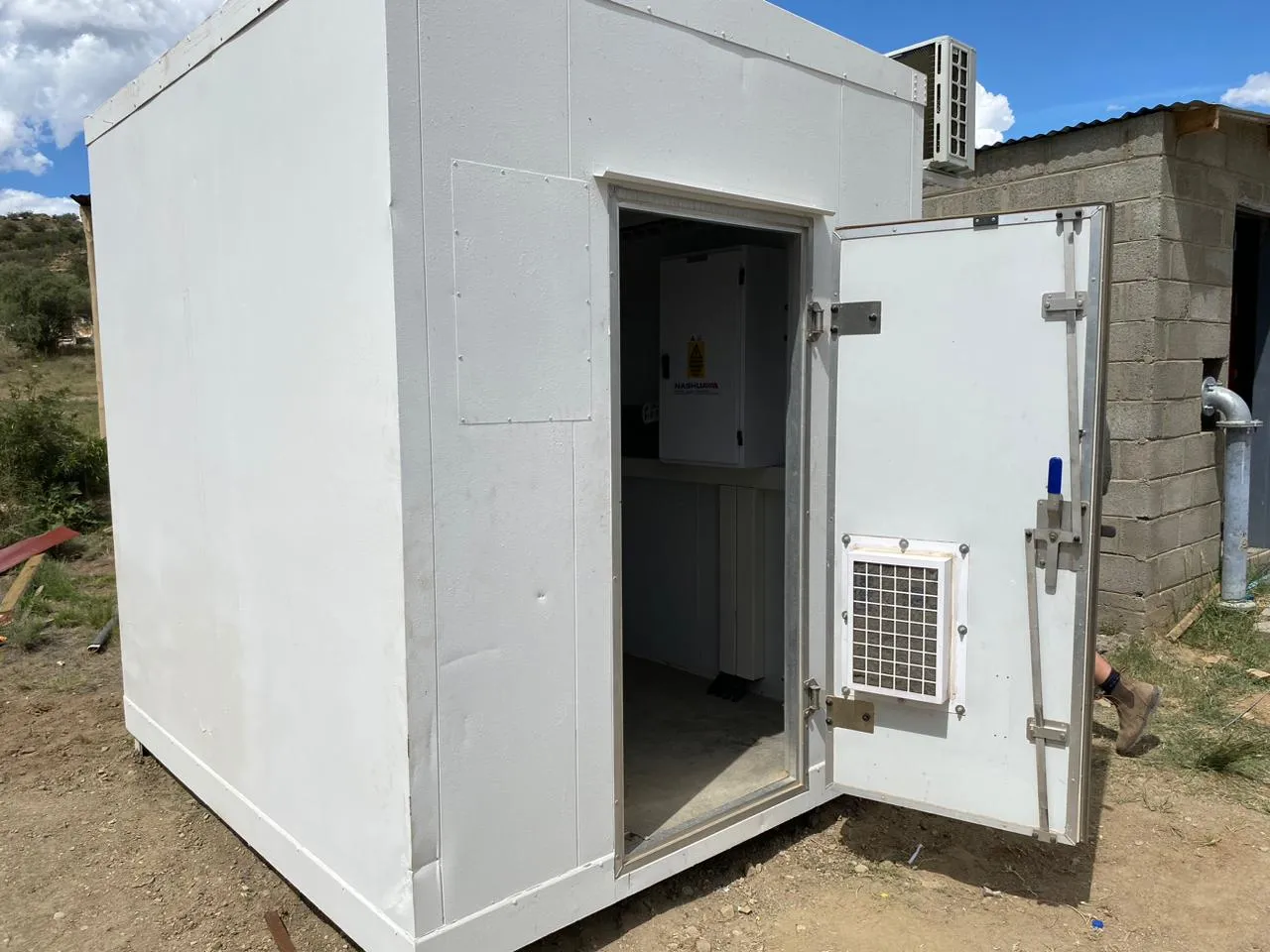 Containerised generator installation on site